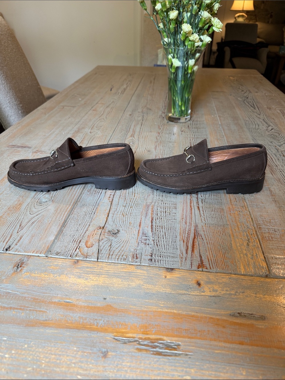 Gucci Brown Suede Horsebit Loafers - Picture 8 of 10